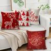 New Christmas Snowflake Linen Pillow Cover Elk Sofa Home Office Cushion