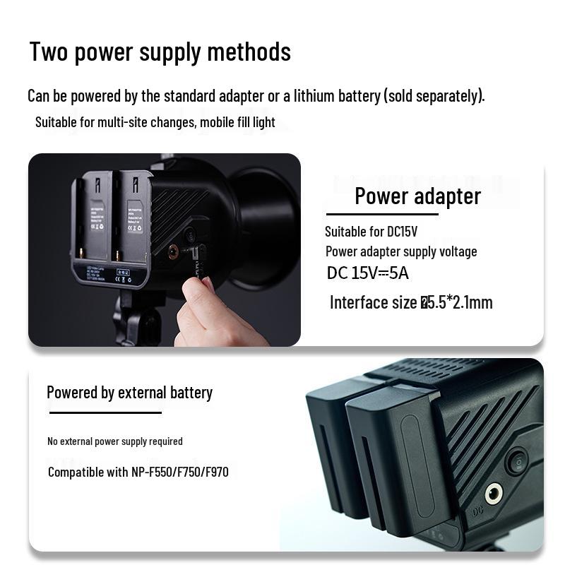 Yingbang 80W Handheld Video Fill Light - Cold/Warm Three-Color Soft Light for Outdoor Shooting, Weddings, and Live Streaming.