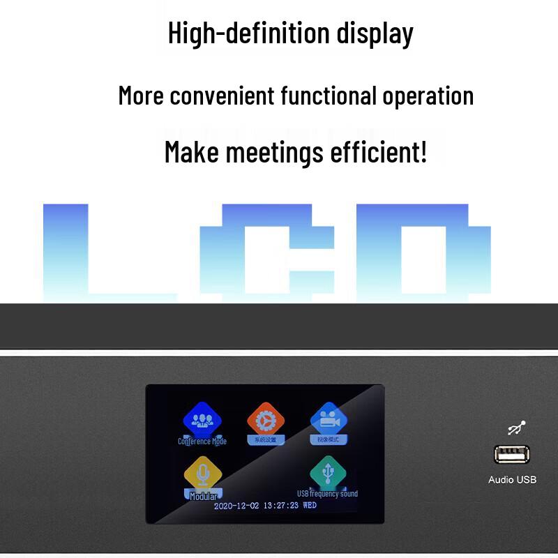 KYL-8818 Professional Wired Hand-in-Hand Digital Conference Microphone System (CN version)