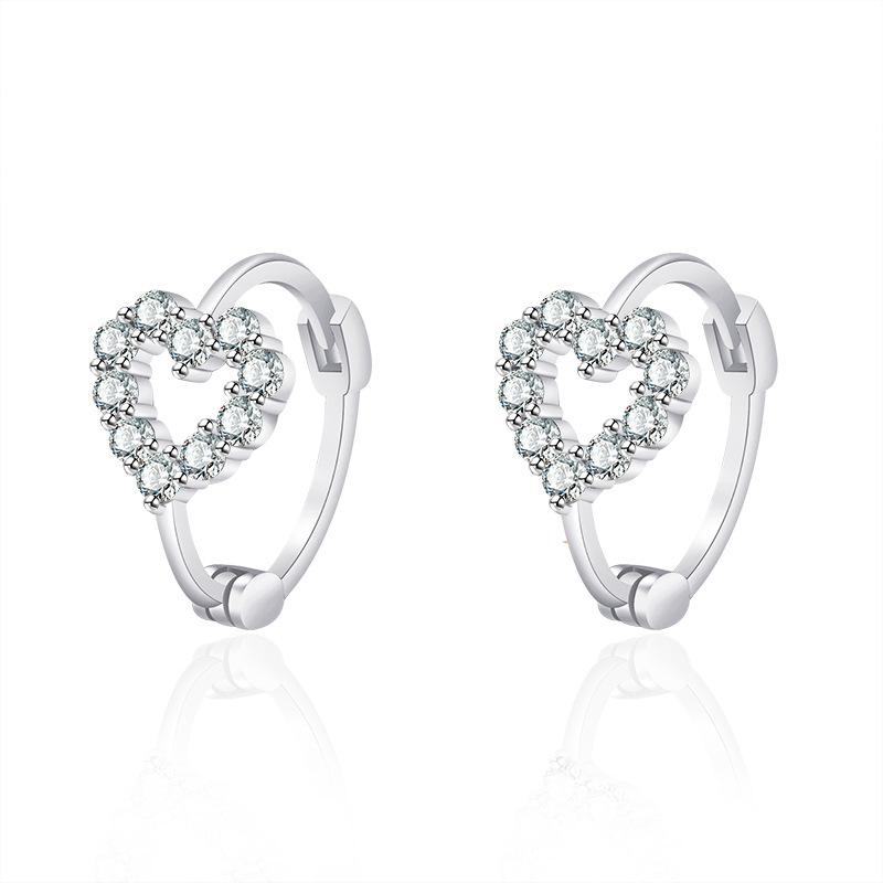 925 Sterling Silver Earrings Heart For Women Exquisite Student Girlfriend Fashion Jewelry Accessories Wedding Gift