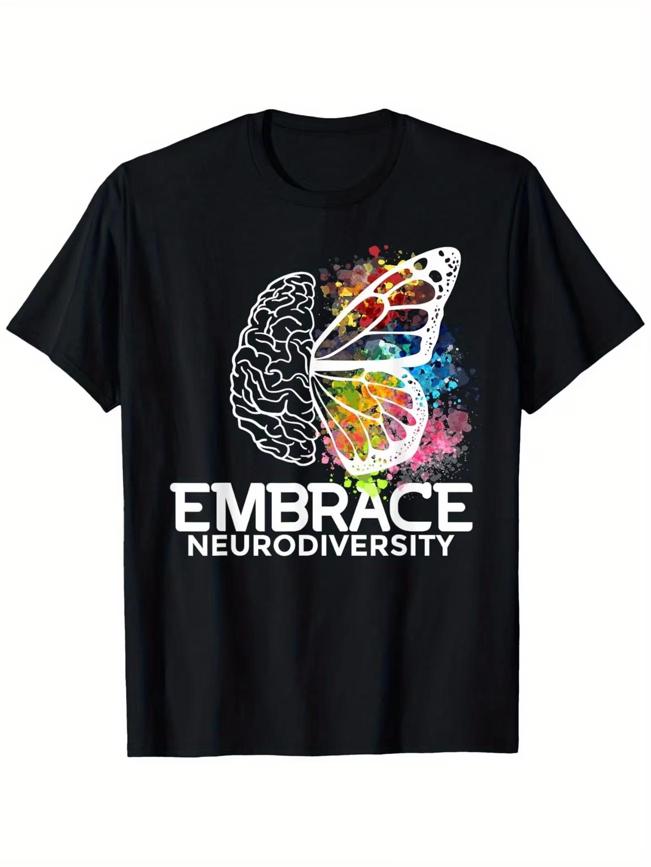 

2026 Neurodiversity Awareness T Shirt ADHD Autism Unisexs WOMEN Cotton Tee Comfortable and loose Unisexs and WOMENs Tshirts M