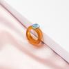 Korean Fashion Geometry Square Spherical Zircon Acrylic Ring for Women Sweet Personality Finger Jewelry Party Accessories Gifts