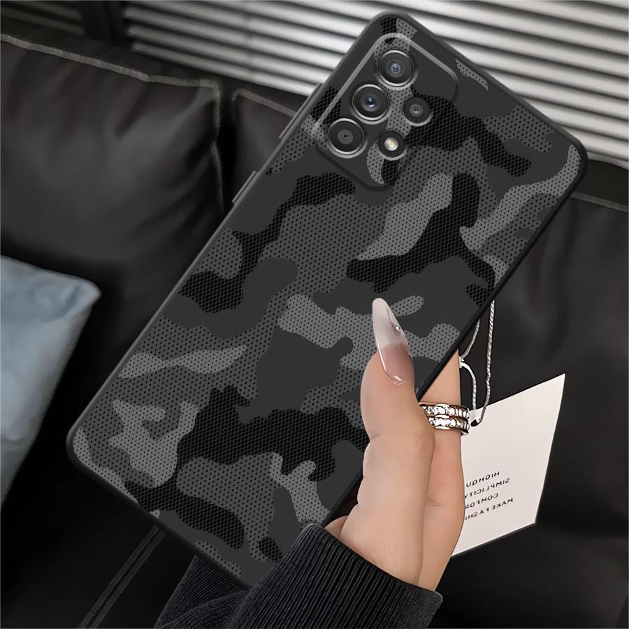 Case for Samsung Galaxy A01 A02 A30 A40 A05 A50 A70 A03 A10 A20 A04 Note 20 Ultra 9 10 A06 Soft Back Phone Cover Camouflage