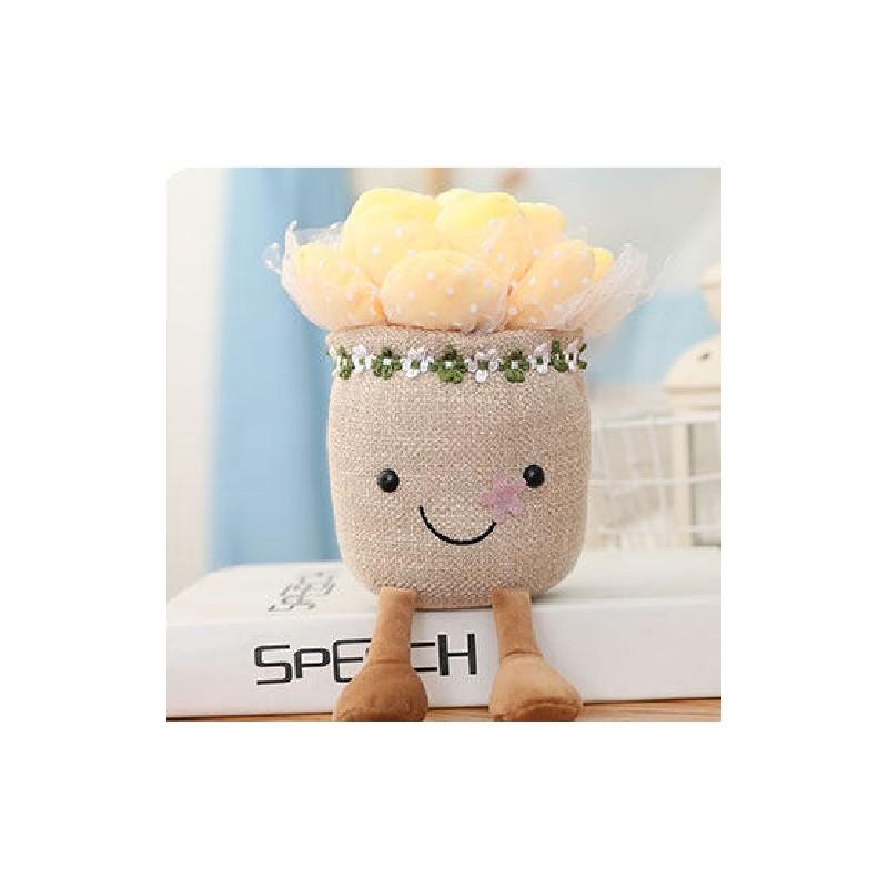 

Creative Plush Succulent Figurine With Soft Fabric For Kids Bedroom And Living Room жёлтый