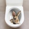 Cartoon Bunny Rabbit Toilet Stickers, Waterproof Removable Self-Adhesive Decals for Bathroom Home Decor