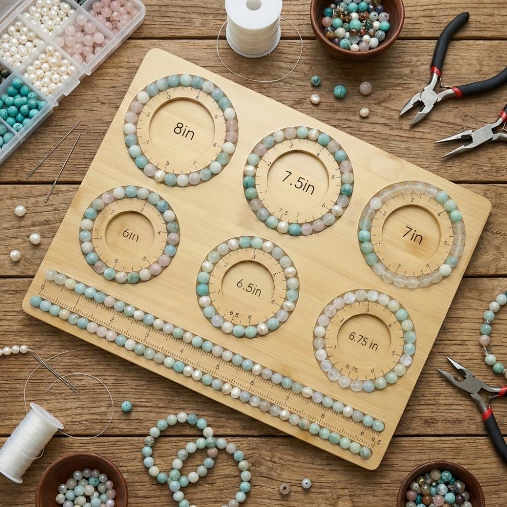 Pad per misurare bracciali 6 misure Segni in misure imperiali Tappetino per la creazione di gioielli Tavola per perline Artigianato fai da te