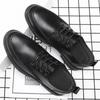 Round Toe Leather Shoes for Men Brogue Flat Man Casual Shoe Non Slip and Waterproof On Sale Slip-on Fashion 2024 Designer Pu