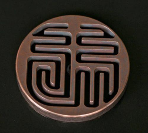 

6.0cm Incense Signet Pure Copper Bronze Hollow Carving Auspicious Cloud Lotus Concentric Circles Pattern Incense Powder Tool