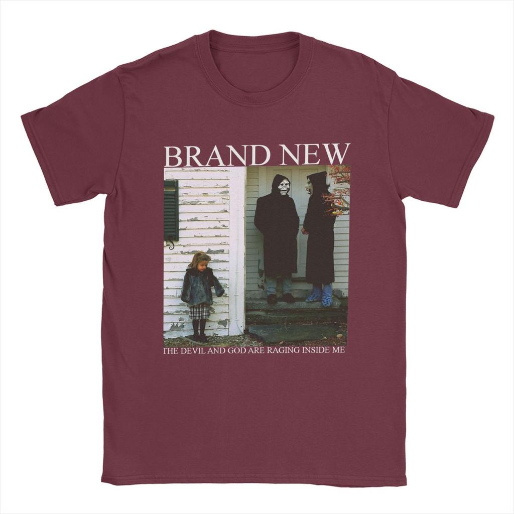 Novelty Brand New The Devil And God Are Raging Inside Me T-Shirts for Men Crew Neck Cotton T Shirt Band Tee Shirt Summer Clothes