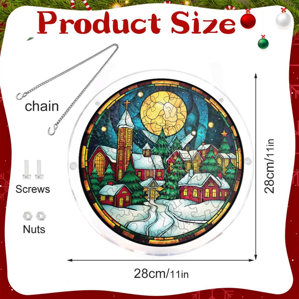 Acrylic Puzzle Suncatcher for Christmas - Hanging Window Decoration, Holiday Suncatcher Ornament