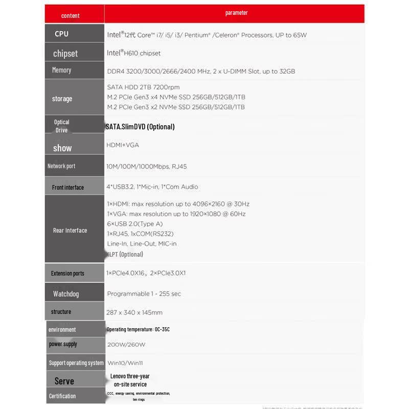 Lenovo ECI-T530 Industrial Commercial Desktop PC (CN version)