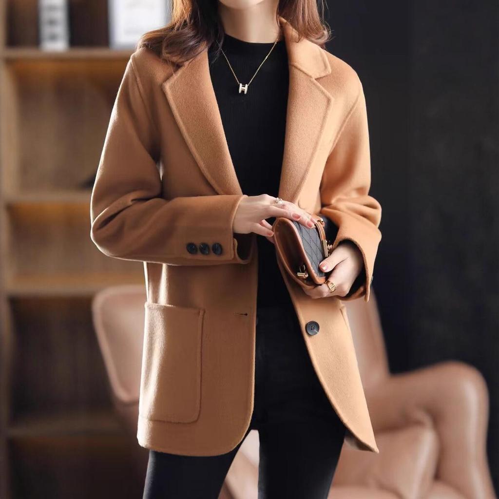 Neuer Wollmantel für Damen im koreanischen Stil - Petite, Figurformend, Herbst/Winter-Mode