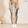 Women Plus Size High Waist Printed Side Eyelet Lace Up Full Length Leggings