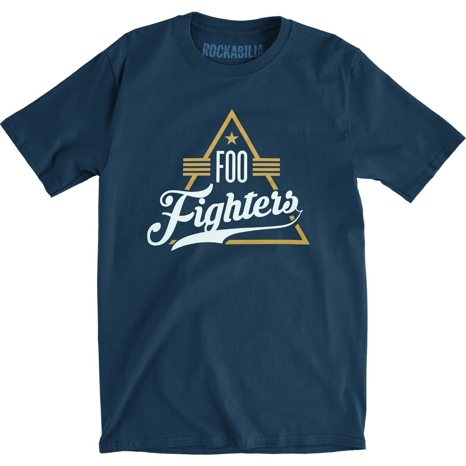 Men s Foo Fighters Triangle Slim Fit T-shirt Large Navy M