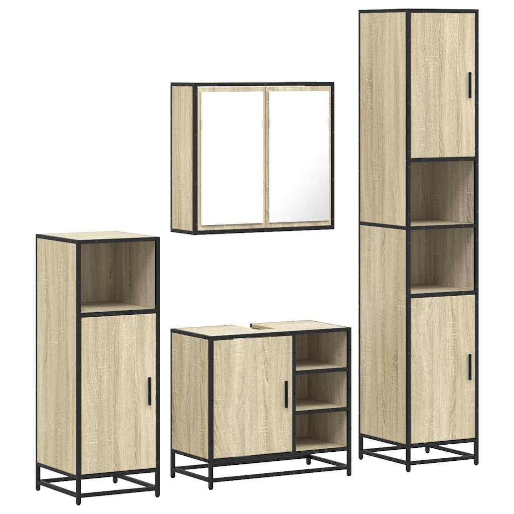 4 piece bathroom furniture set in Sonoma oak particleboard
