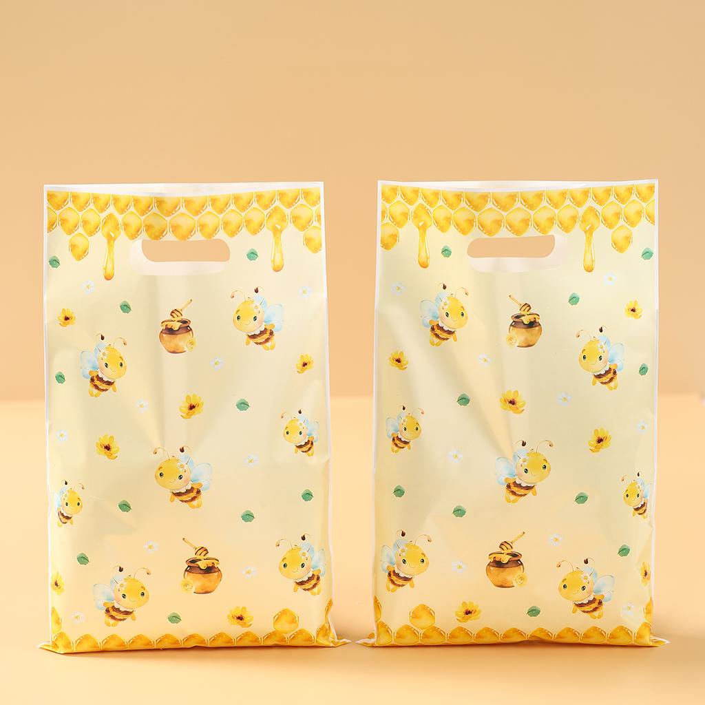 10/25/50pcs Bee Candy Handbags Little Bee Party Cookie Biscuit Packaging Box Bee Gift Bag Birthday Party Decor Kids Baby Shower