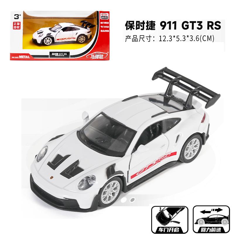 New 1:36 Porsche 911 Gt3 Rs Alloy Car Model With Regenerative Door Opening Sports Car Racing Simulation Car
