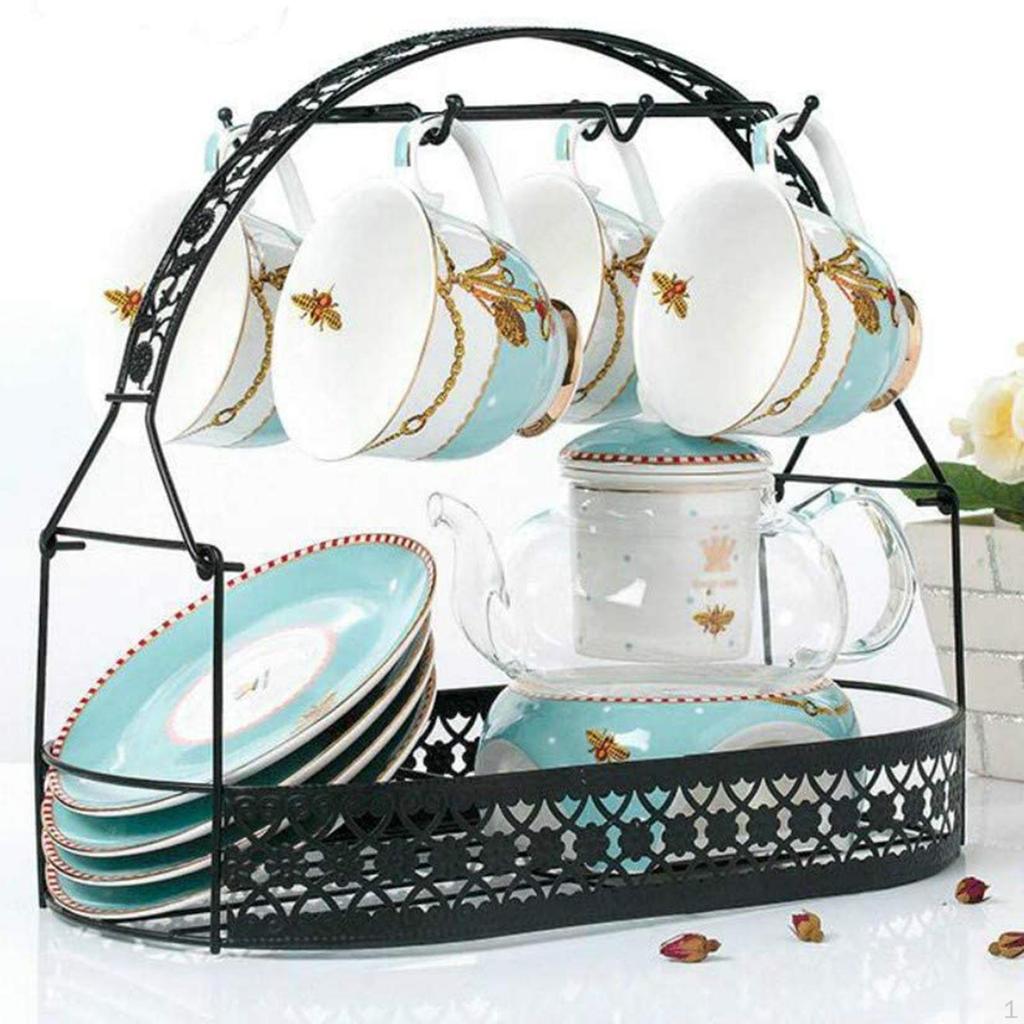 Kaffeebecher und Tassenhalter Ständer Geschirr-Organizer Eisen Abtropfständer Lagerung Trockengestell Haken für