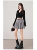 European & American Style Korean Pleated A-line Skirt with Belt - Anti-Exposure, Age-Reducing Short Umbrella Skirt.