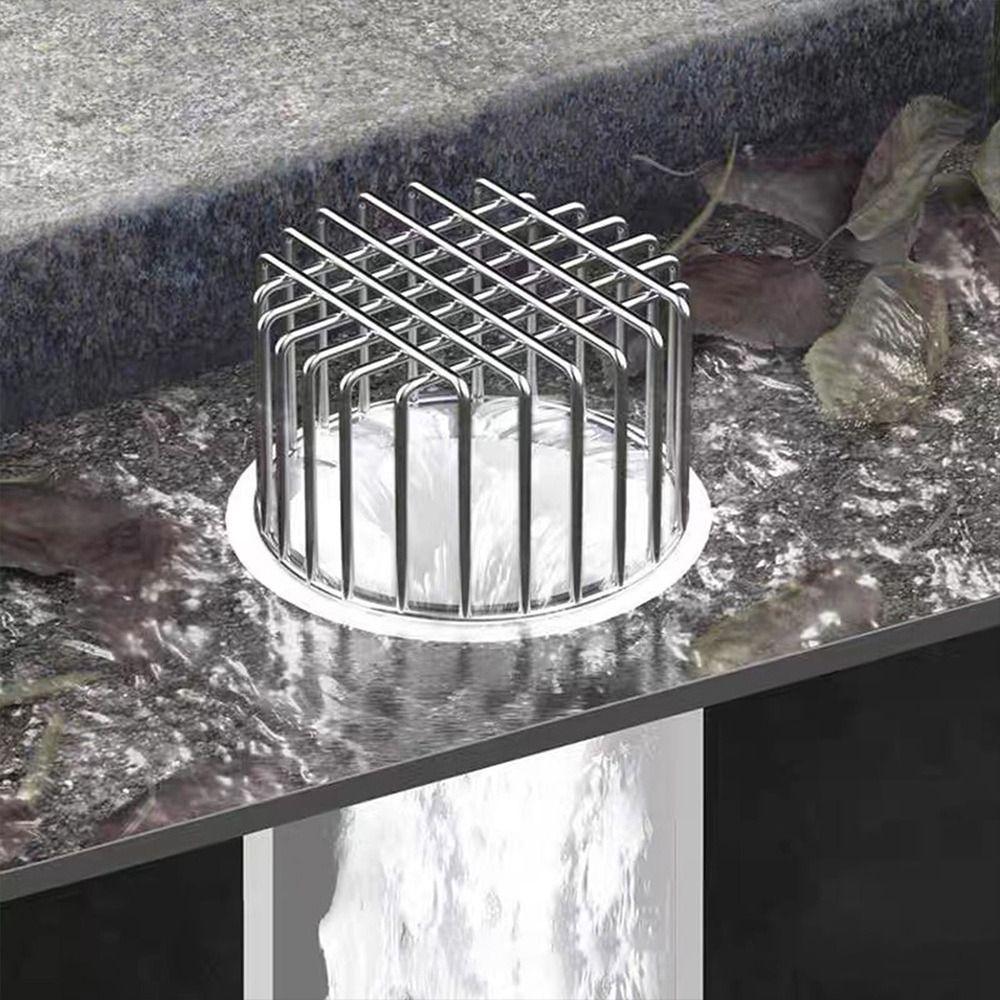Round Roof Floor Drain Anti-blocking Stainless Steel Balcony Drainage Cover Large Displacement Rain Pipe Cap