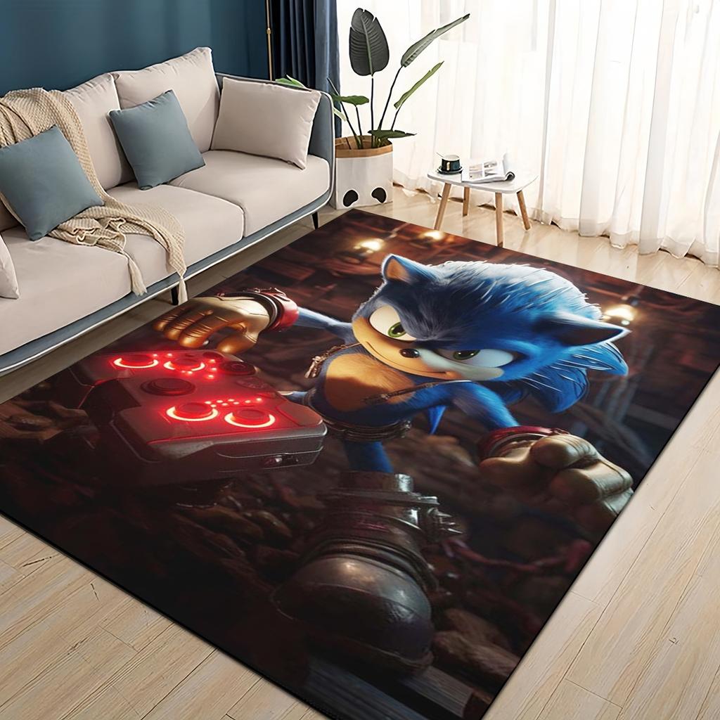 Cartoon 3D S-Sonics Retro Carpet Rug for Living Room Bedroom Home Sofa Decoration,Kids Play Non-slip Floor Mat