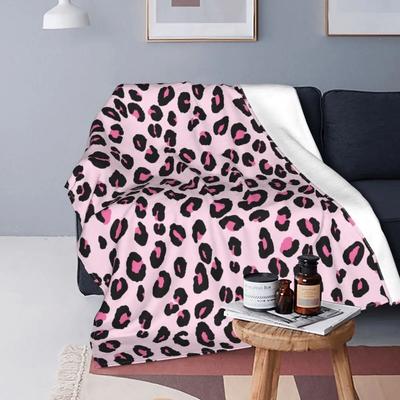 Cute Leopard Print Blanket Fleece Winter Multifunction Super Warm Throw Blankets for Home Travel Quilt