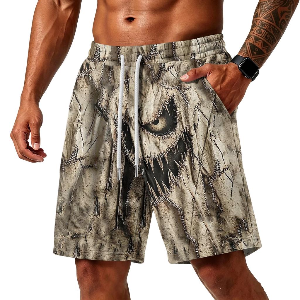 Herren lockere Shorts mit Taschen - Schichtstoff Fitness Training Strandshorts