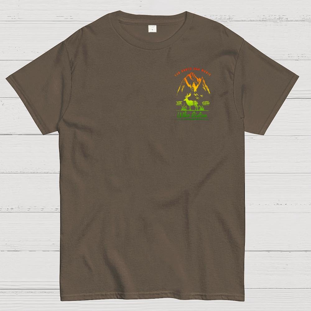 THE EARTH HAS MUSIC FOR THOSE WHO LISTEN Front And Back Printing 100% Cotton Summer Casual Cool Loose T-Shirt