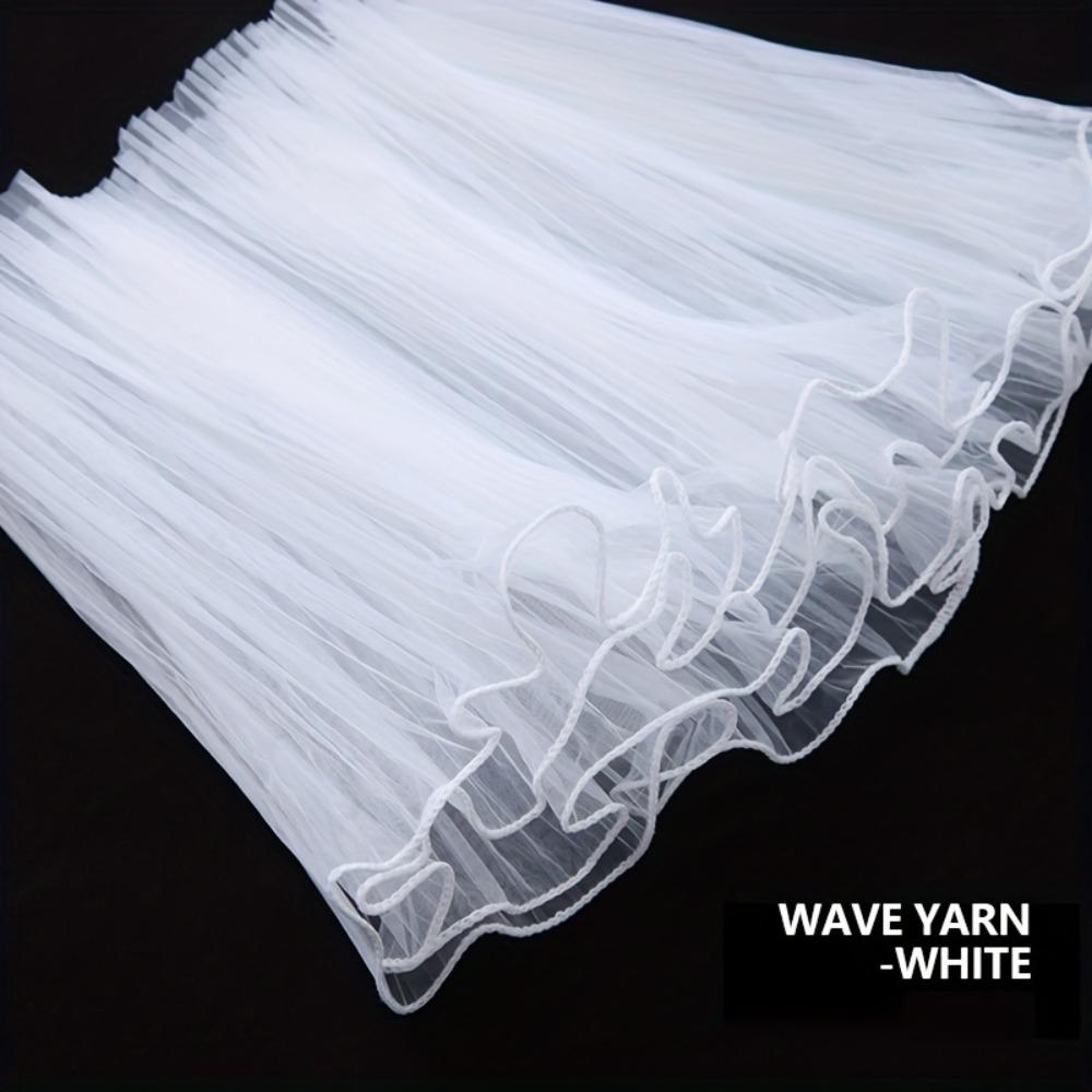 1pc Solid Color Wavy Gauze Lace Net Wrapping Paper Wide Floral Bouquet Wrap for Valentine's Day, Weddings, Birthdays, Gift Packaging & Flower Decor