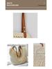 Women's Summer 2025 Cotton Thread Large Capacity Straw Woven Shoulder/Crossbody Handbag