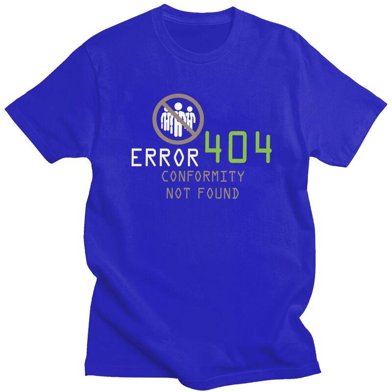 Custom Error 404 Conformity Not Found Tshirt for Men Short Sleeve Casual T Shirt Programmer Tshirts Slim Fit 100 Cotton Tee