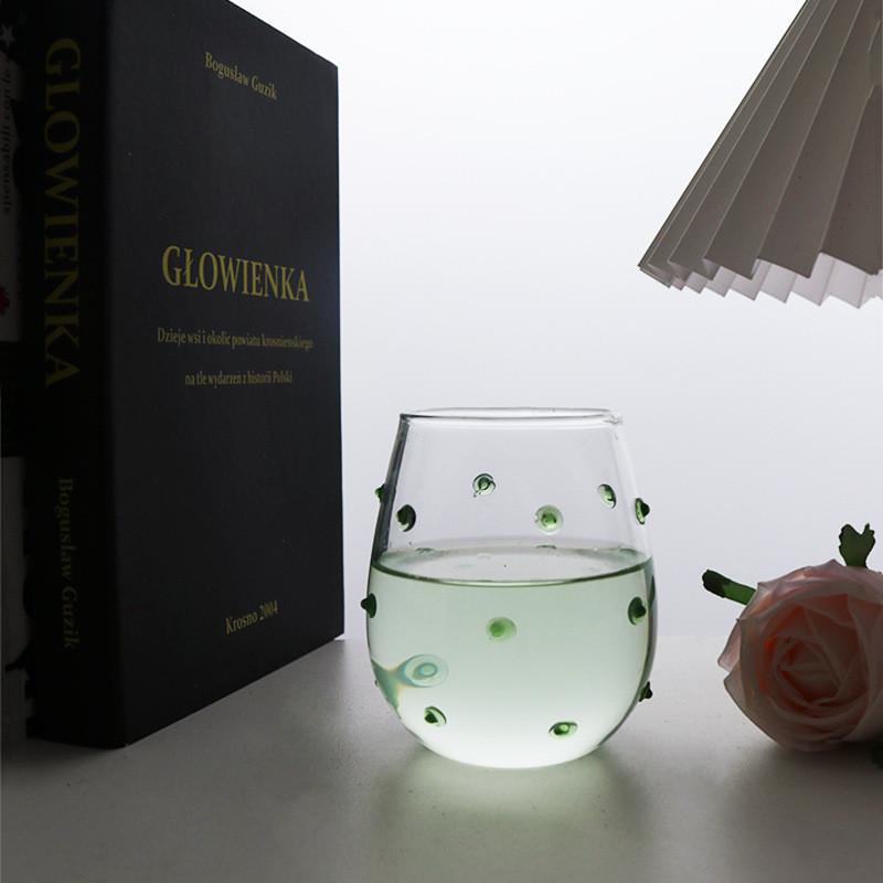 Creative Glass Cup Blue Irregular Dot Glasses Design Sense Bubble Water Cup Milk Juice Wine Cup Shot Glasses Cute Cups