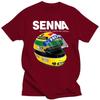 Maglietta estiva da uomo Ayrton Senna Elmetto Maglietta Top Abbigliamento 1 Auto da Corsa Uomo Girocollo Manica Corta T-Shirt Popolare Uomo Taglia Grande