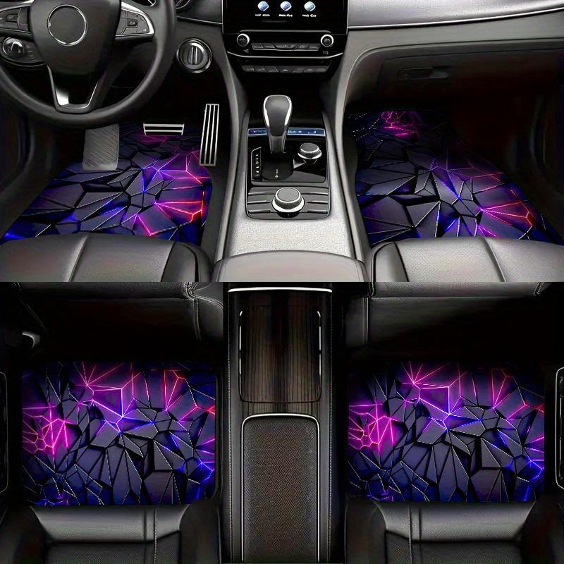 Suitable for All Seasons And All Vehicles 4pcs Car Floor Mats with Vibrant Geometric Patterns