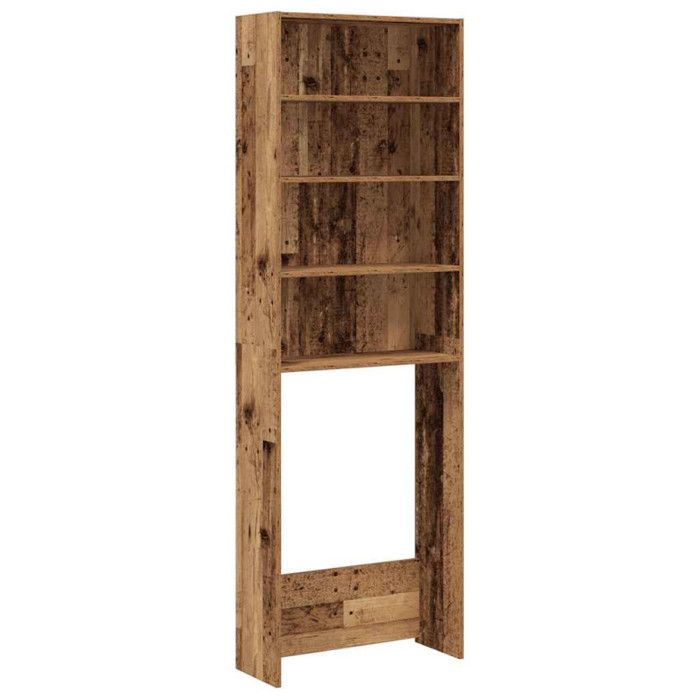 Meuble pour machine à laver vieux bois 64x24x190 cm