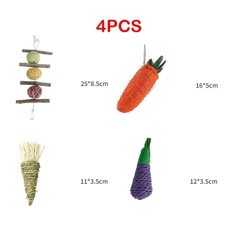4/9/14/31PCS Rabbit Chewing Toys Molar Toys Natural Hay Sticks Hamster Teeth Training Kit Chinchilla Rat Gerbil Bunny Toys
