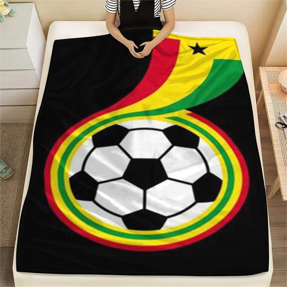 1 Stück Ghana Fußball Print Flanelldecke Hohe Qualität Warm Bequem Decke für Alle Jahreszeiten Perfekt für Geschenke Heimdekoration