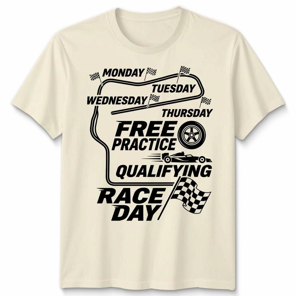 Unisex F1 Formula 1 Days Of The Week T Shirt Handmade Racing Fan Gift Tee