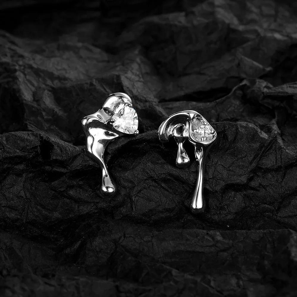 

Korean 925 Sterling Silver Irregular Heart Wrinkled Stud Earrings For Women 2023 Wedding Party Jewelry Gift Female Pendientes серебряный
