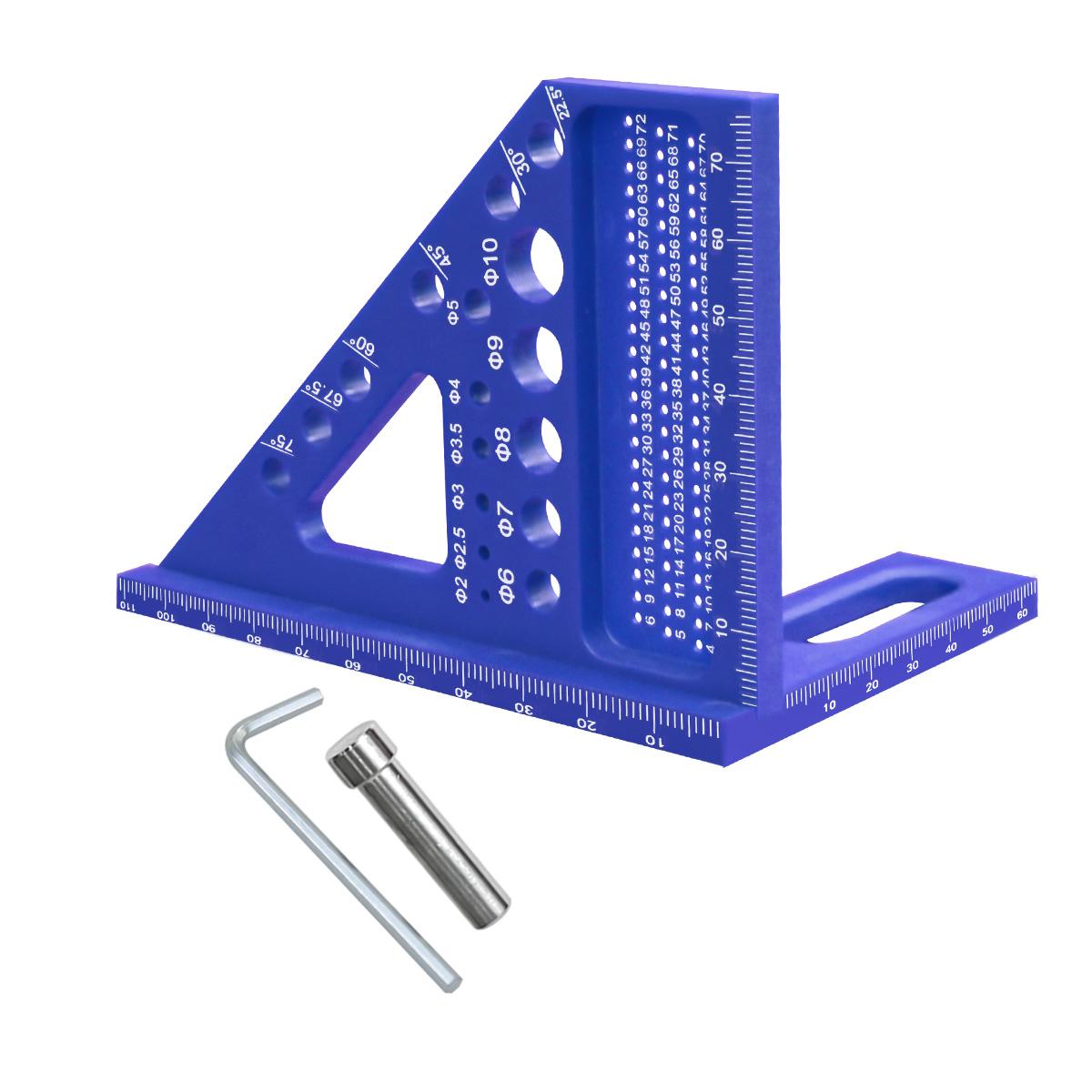 

1pc 3D Multi-Angle, Precision Combination Tool Woodworking Measuring Plastic Ruler W/ Protractor for Engineer Carpenter Crafting синий