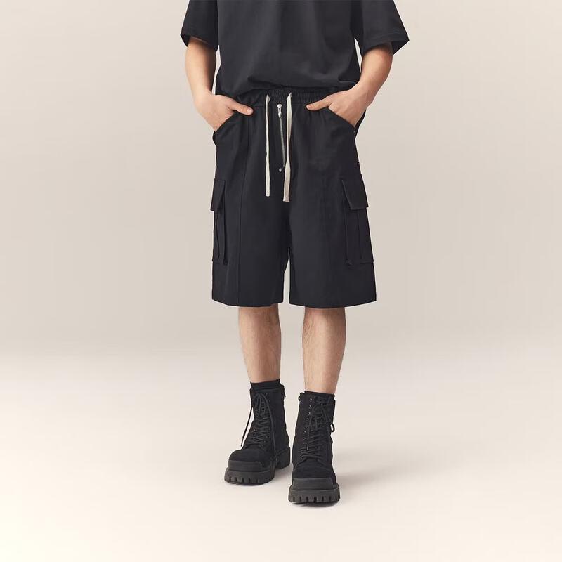 CHINISM CH Men s Multi-Pocket Cargo Shorts L