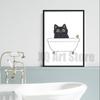 Cat Print Bath Time Cat Canvas Painting Print Wall Art Bathroom Decor Bathtub Bath Tub Wall Art Print Cat Lover Gift Unframed