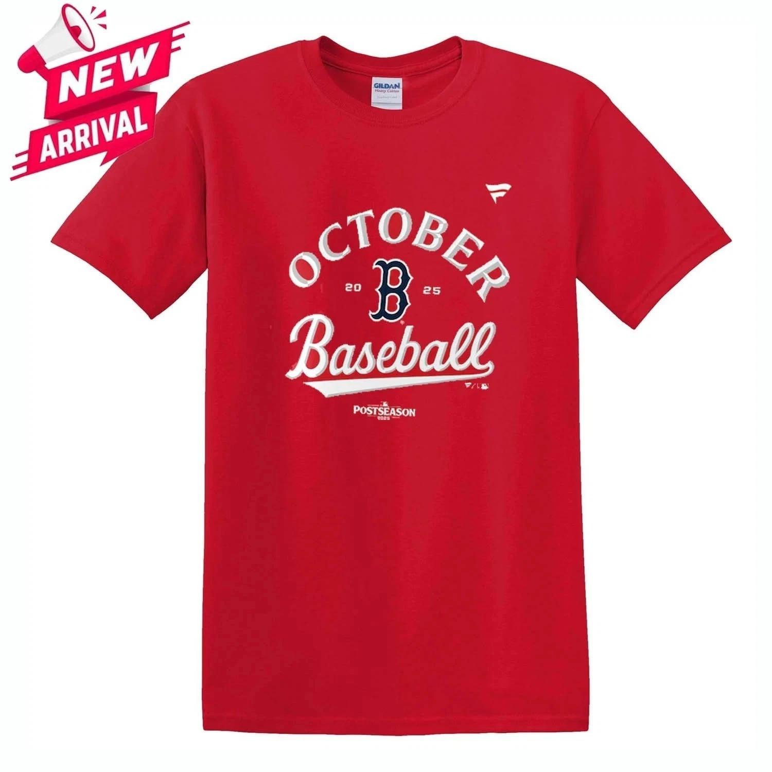 (Red) Boston Team October Baseball 2025 Postseason T-Shirt NEW ITEM M