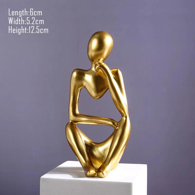 Abstract Artistic Thinker Resin Statue Living Room Decoration Luxury Ornament Figure Sculpture Home Decoration Office Decor Gift