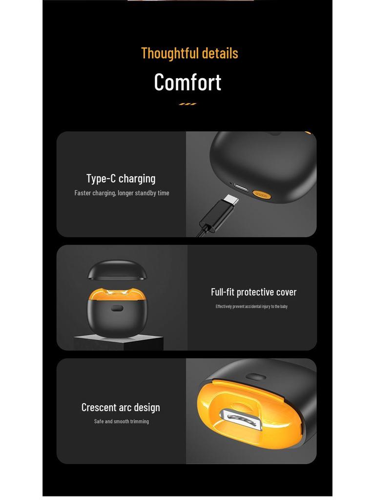 Automatic Rechargeable Nail Clipper and File for Children and Elderly