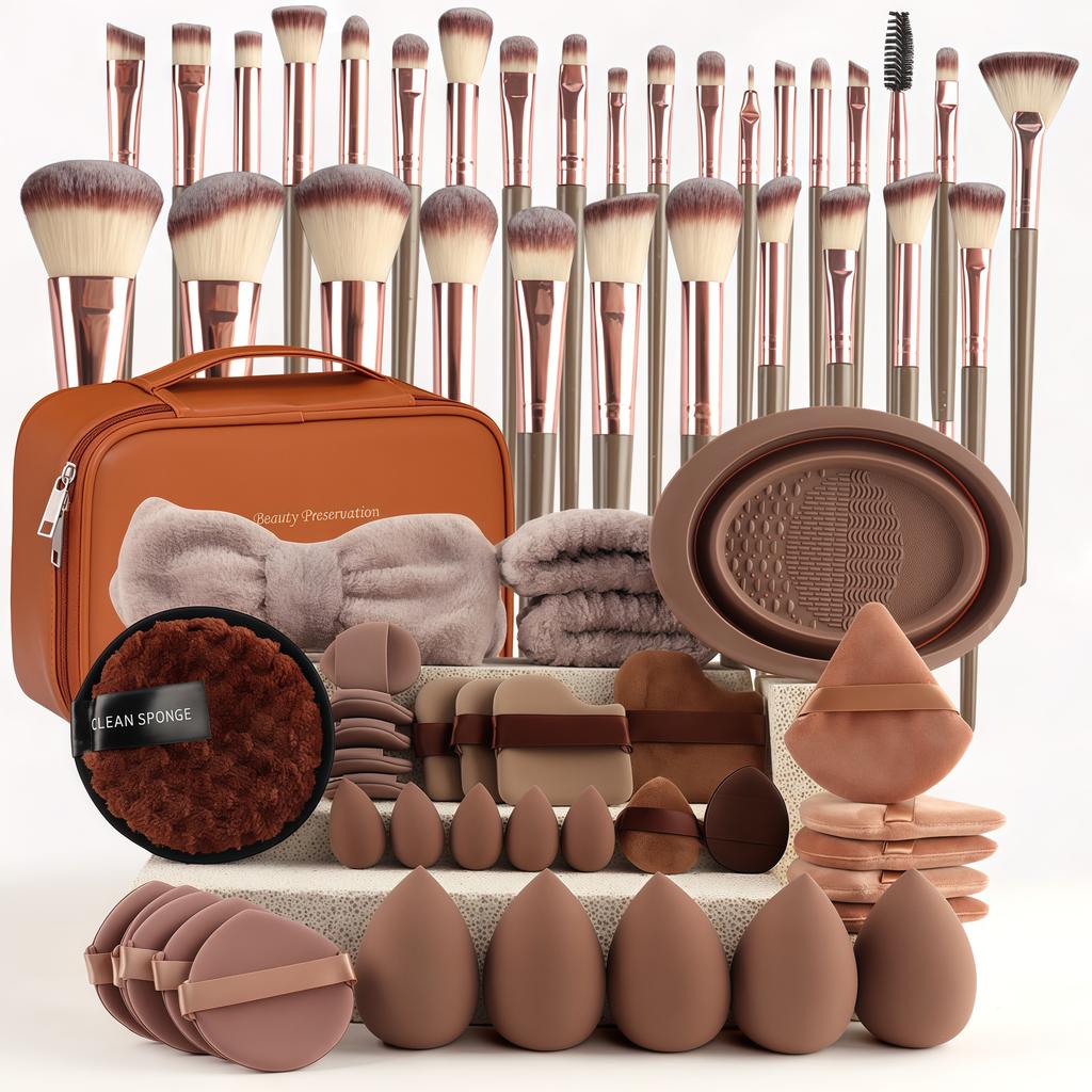 Makeup Brush Set with Storage Box, Facial Makeup Accessories, 67 Pieces Per Set