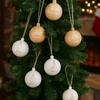 3Pcs 6cm Wooden Christmas Balls Shatterproof Decorative Christmas Tree Pendants Reusable Christmas Ball Decorations Party Favors
