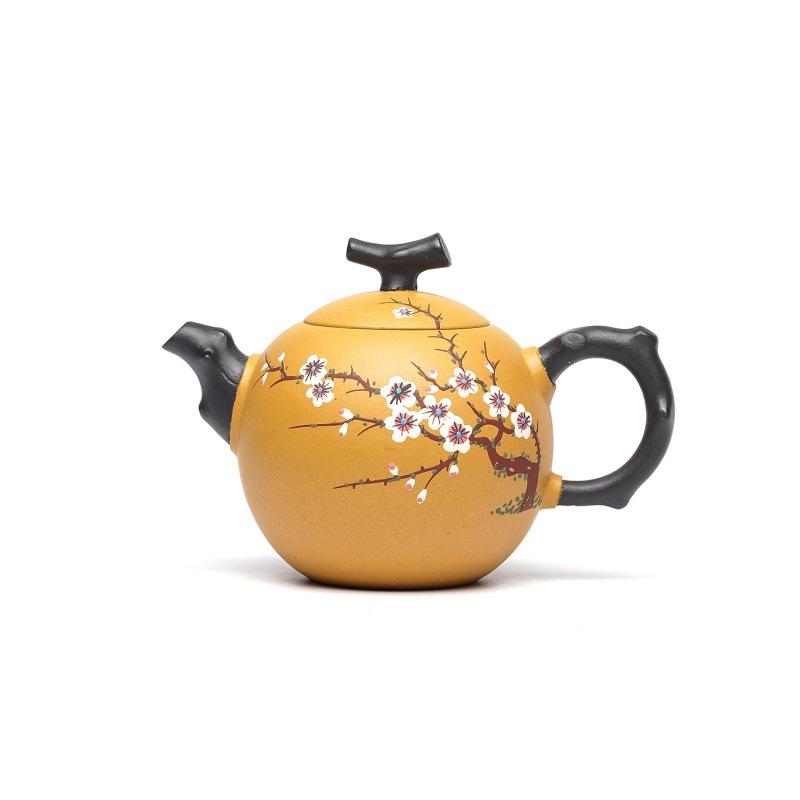 290ml Luxury Yixing Purple Clay Teapots Handmade Plum Blossom Pot Raw Ore Yellow Section Mud Kettle Zisha Tea Set Tableware Gift