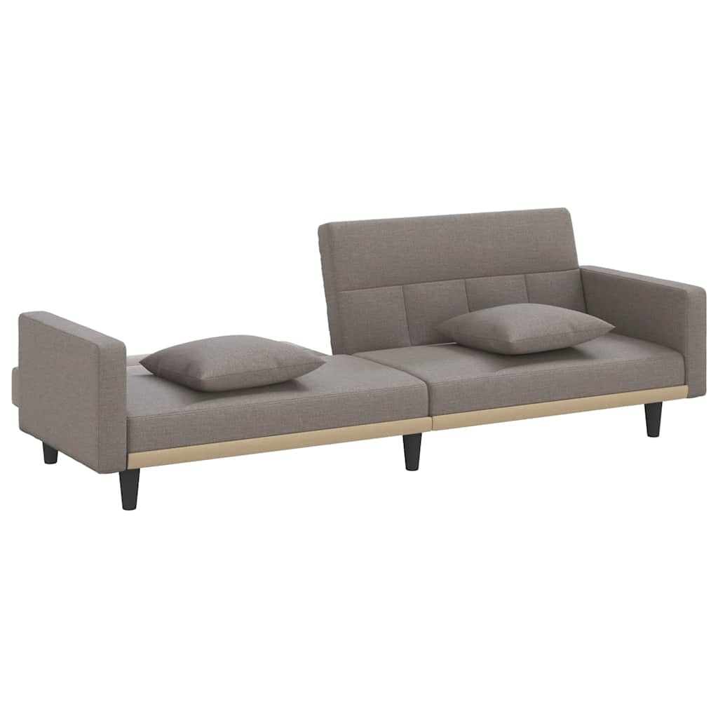 Sofa Bed with Cushions Taupe Fabric