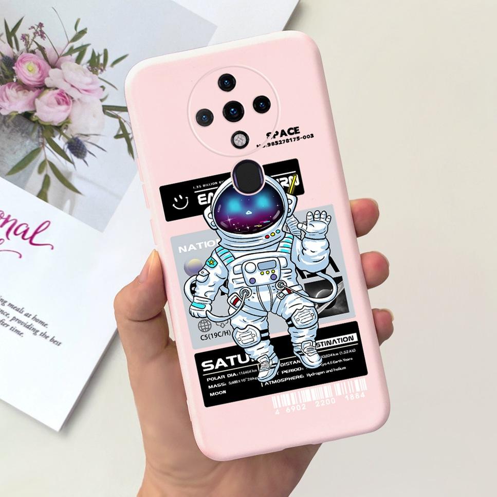 New For Tecno Spark 6 Case Space Astronaut Dinosaur Soft Silicone Black Pink Cover For Tecno Spark6 KE7 Bumper Phone Case Funda